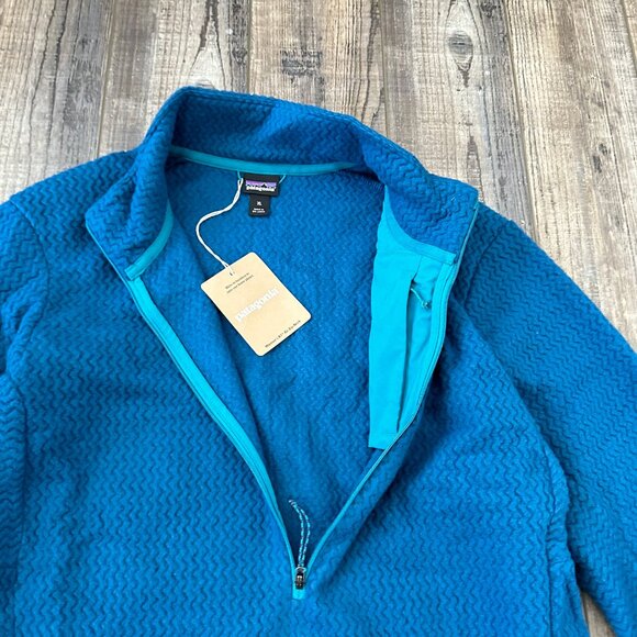 New Patagonia R1 Air 1/2 Zip Neck Women's XL Lagom Blue Pullover Fleece Pullover - Picture 6 of 9